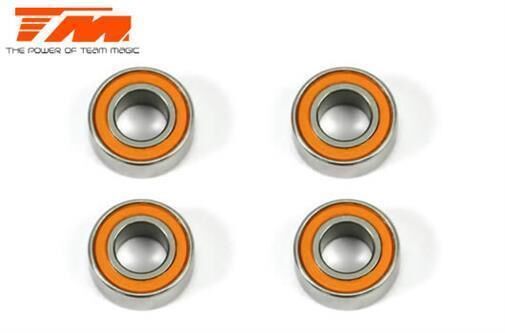 Team Magic Kugellager metrisch 6x12x4mm Gummidichtung Orange (4 Stk.) / TM150612R