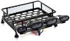 HRC Racing Karosserieteile 1/10 Zubehör Maßstab 11x10x4 Dachträger mit LED Licht Schwarz / HRC25077BK