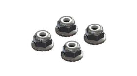 ARRMA 7mm Flanged Nyloc Locknut, silber (4) / ARAC9699