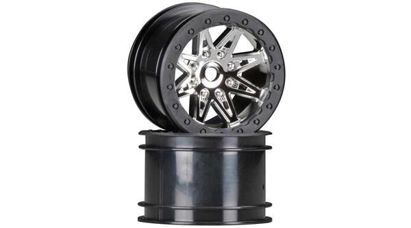 Axial Felgen 1:10 Rebel 2.2 12mm Hex schwarz Chrome (Paar) / AXIC8137