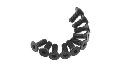 Axial Hex Flat Head M3x8mm, schwarz (10) / AXIC0118