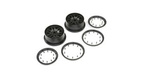 LOSI Ersatzteil Wheel & Beadlock Set, Black (2)...