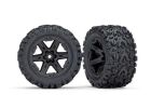 TRAXXAS Reifen & Felgen montiert 2.8 (Rustler 4X4) Felgen schwarz El / TRX6774