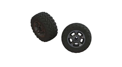 Arrma Ersatzteil Ragnarok Mt Tire ST Glued (Black Chrome) (2) / ARA550053