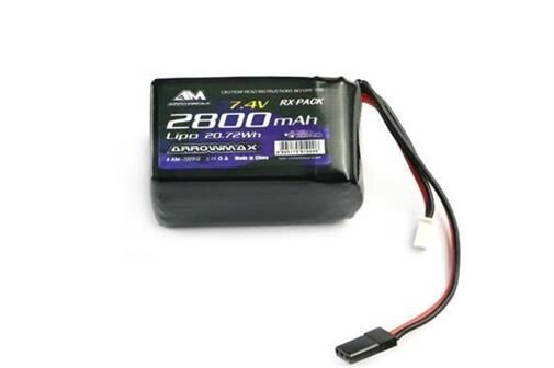 ARROWMAX Lipo 2800mAh 2S RX 7.4V Hump Pack / AM-700913