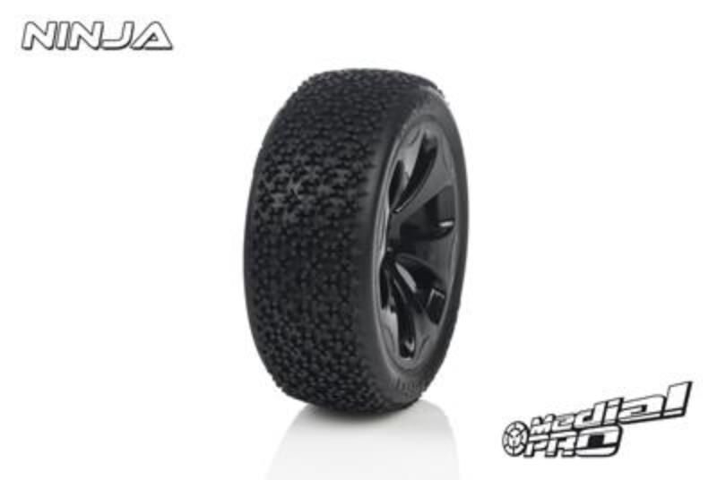 Medial Pro Racing Reifen und Felgen verklebt Ninja M3 Soft Schwarze Felgen Vorder SLASH 2WD / MP-6115-M3