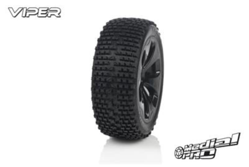 Medial Pro Racing Reifen und Felgen verklebt Viper M3 Soft Schwarze Felgen Vorder SLASH 2WD / MP-6125-M3