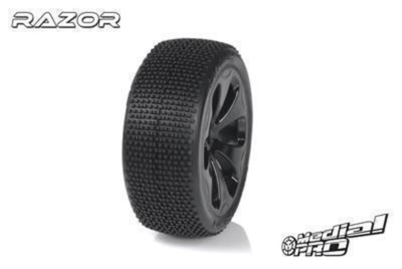 Medial Pro Racing Reifen und Felgen verklebt Razor M3 Soft Schwarze Felgen Vorder SLASH 2WD / MP-6145-M3
