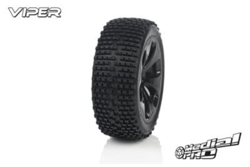 Medial Pro Racing Reifen und Felgen verklebt Viper M3 Soft Schwarze Felgen Hinter + Vorder Slash 4WD, Hinter Slash 2WD / MP-6325-M3