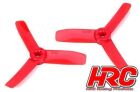 HRC Racing FPV Racing Propeller 3-blades Nylon Fiber 3030 Type ID M5 / 7mm Hub 1x CW + 1x CCW Red / HRC34Y3030R
