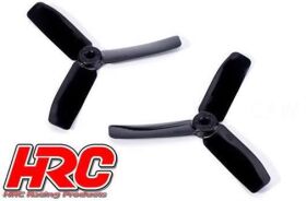 HRC Racing FPV Racing Propeller 3-blades Nylon Fiber 4045 Type ID M5 / 7mm Hub 1x CW + 1x CCW Black / HRC34Y4045K