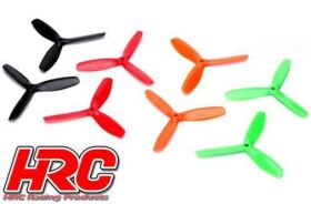 HRC Racing FPV Racing Propeller 3-blades Nylon Fiber 4045 Type ID M5 / 7mm Hub 1x CW + 1x CCW Black / HRC34Y4045K