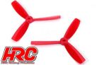 HRC Racing FPV Racing Propeller 3-blades Nylon Fiber 5045 Type ID M5 / 7mm Hub 1x CW + 1x CCW Red / HRC34Y5045R
