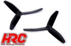 HRC Racing FPV Racing Propeller 3-blades Nylon Fiber 5050 Type ID M5 / 7mm Hub 1x CW + 1x CCW Black / HRC34Y5050K