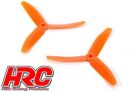 HRC Racing FPV Racing Propeller 3-blades Nylon Fiber 5050 Type ID M5 / 7mm Hub 1x CW + 1x CCW Orange / HRC34Y5050O