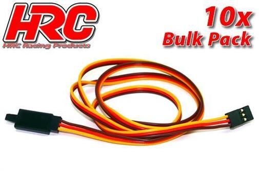 HRC Racing Servo Verlängerungs Kabel mit Clip Männchen/Weibchen JR typ 80cm Länge BULK 10 Stk. / HRC9246CLB