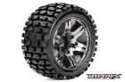 Roapex Tracker Reifen 1:10 Stadium Truck montiert auf chrom-schwarzen Felgen, 12 mm Sechskant, 0 Offset (2 Stück) / RXR2002-CB0