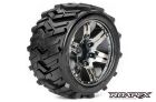 Roapex Morph Reifen 1:10 Stadium Truck montiert auf chrom-schwarzen Felgen, 12 mm Sechskant, 1/2 Offset (2 Stück) / RXR2004-CB2