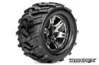 Roapex Reifen 1/10 Monster Truck montiert 0 offset Chrome Schwarz Felgen 12mm Hex Morph (2 Stk.) / RXR3004-CB0