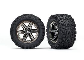 TRAXXAS Rustler Reifen auf Felgen 2.8 RXT schwarz chrome,...