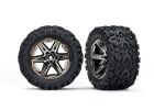 TRAXXAS Rustler Reifen auf Felgen 2.8 RXT schwarz chrome, Talon Extreme (2) / TRX6773X