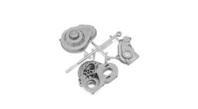 Axial Ersatzteil AX31531 LCX Transmission Case Silver /...