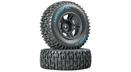 Duratrax Short Course Lockup SC Tire C2 Mounted Black Front Slash(2) / DTXC3670