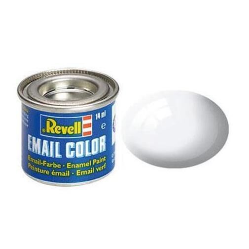 Revell Modellbau-Farbe auf Kunstharzbasis weiß, glänzend RAL 9010 14 ml-Dose / 32104