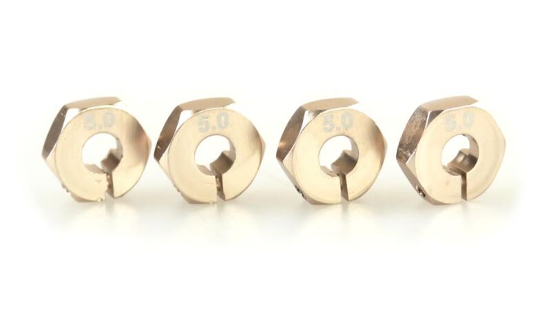 Amewi Radmitnehmer Aluminium, 12mm Gold, Schraubbar, 4 Stück / 28219