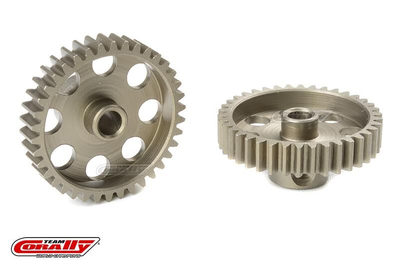 Team Corally 48 DP Motorritzel Stahl gehärtet 38 Zähne Welle 3.17mm / C-71438