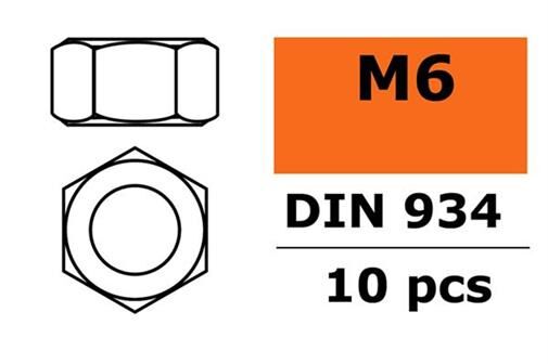 G-Force RC SechskantmutterM6 galvanisierter Stahl 10 St / GF-0150-007