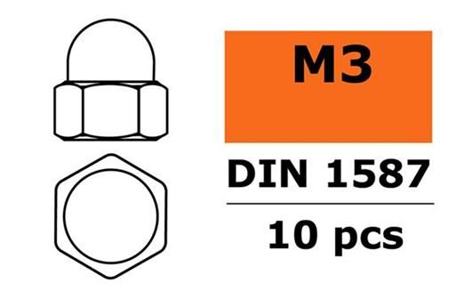 G-Force RC HutmutterM3 galvanisierter Stahl 10 St / GF-0153-001