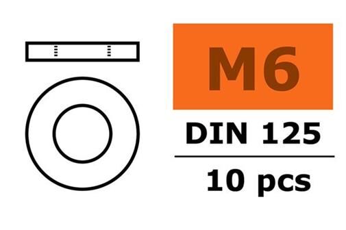 G-Force RC Unterlegscheibe M6 galvanisierter Stahl 10 St / GF-0154-008