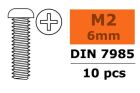 G-Force RC Linsenkopfschraube Philips M2X6 galvanisierter Stahl 10 St / GF-0170-001
