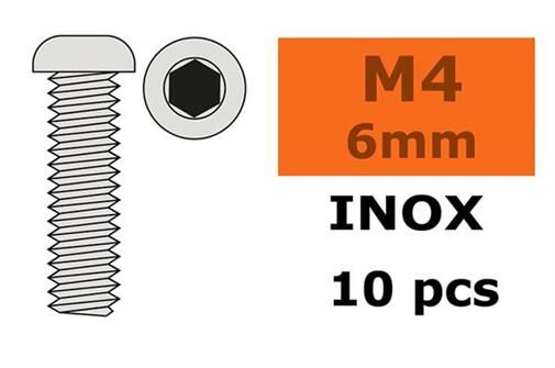 G-Force RC Linsenkopfschraube Innensechskant M4X6 Inox 10 St / GF-0203-008