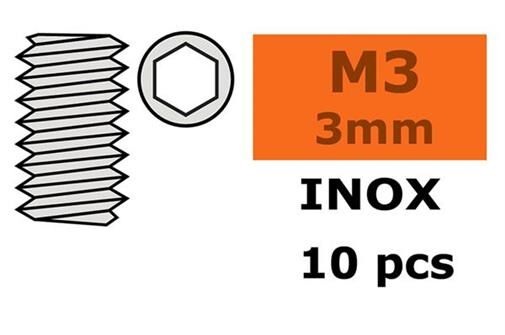 G-Force RC Gewindestift Innensechskant M3X3 Inox 10 St / GF-0205-001