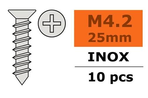 G-Force RC Senkkopf-Blechschraube 4,2X25mm Inox 10 St / GF-0276-013