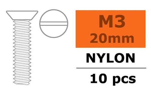 G-Force RC Senkkopfschraube M3X20 Nylon 5 St / GF-0311-004