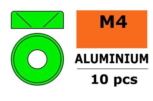 G-Force RC Aluminium Unterlegscheibe für M4 Senkkopfschrauben AD=10mm Grün 10 St / GF-0405-041
