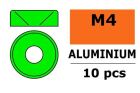 G-Force RC Aluminium Unterlegscheibe für M4 Senkkopfschrauben AD=10mm Grün 10 St / GF-0405-041