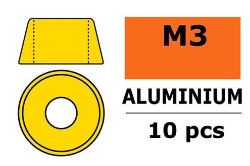 G-Force RC Aluminium Unterlegscheibe für M3 Zylinderkopfschrauben AD=8mm Gold 10 St / GF-0406-030