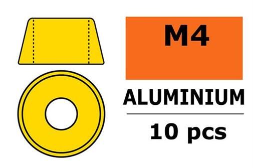 G-Force RC Aluminium Unterlegscheibe für M4 Zylinderkopfschrauben AD=10mm Gold 10 St / GF-0406-040
