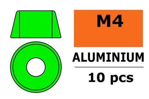 G-Force RC Aluminium Unterlegscheibe für M4 Zylinderkopfschrauben AD=10mm Grün 10 St / GF-0406-041