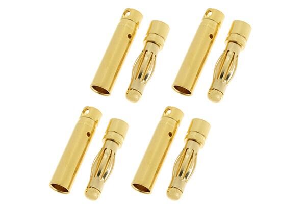 G-Force RC Steckverbinder 4.0mm Goldkontakten Long Stecker + Buchse 4 Paare / GF-1000-003