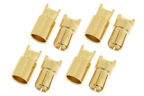G-Force RC Steckverbinder 6.0mm Goldkontakten Stecker + Buchse 4 Paare / GF-1000-007