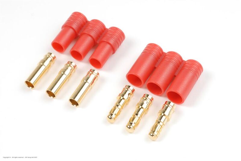 G-Force RC Steckverbinder 3.5mm Goldkontakten 3pins Stecker + Buchse 1 Paar / GF-1002-001