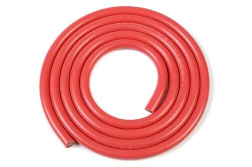 G-Force RC Silikon Kabel Powerflex PRO+ Rot 10AWG 2683/0.05 Stränge AD 5.5mm 1m / GF-1341-020