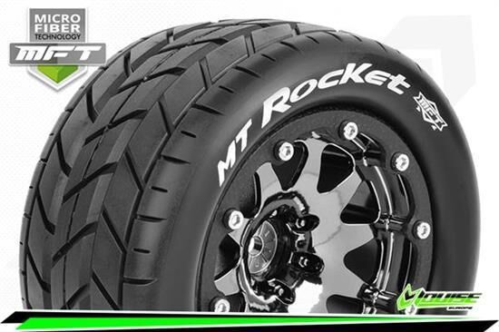Louise MFT MT-ROCKET 1/10 Monster Truck Sport Bead-Lock 2.8 Felgen Schwarz-Chrom 1/2-Offset Hex 12mm / L-T3307SBCH