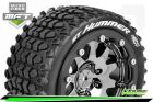 Louise MFT 1/10 ST-HUMMER TRUCK TIRE SOFT / 0 OFFSET BEAD-LOCK BLACK CHROME RIM HEX 12mm / MOUNTED / T3314SBC