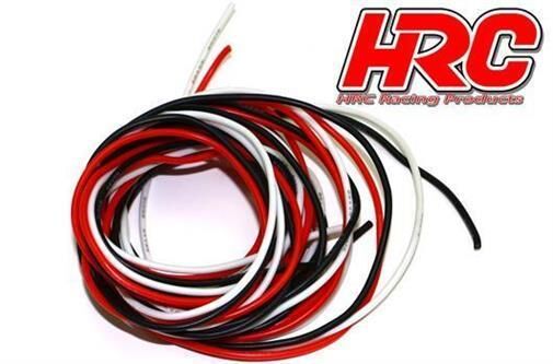 HRC Racing Kabel 22 Gauge / 0.33mm2 White, Rot und Schwarz Flach (2m) / HRC9592F